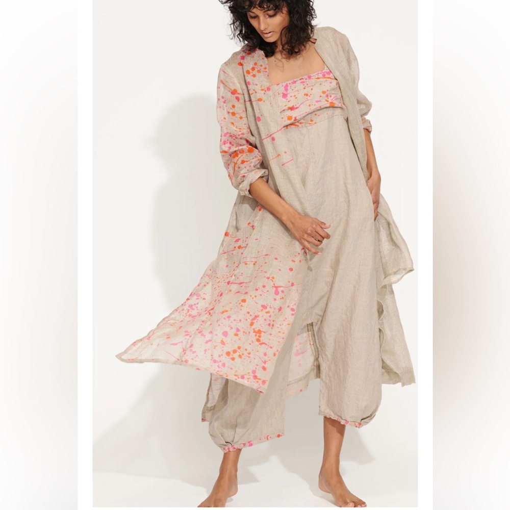 BANANA BLUE Bright Flax Mesh Splash Duster Coat